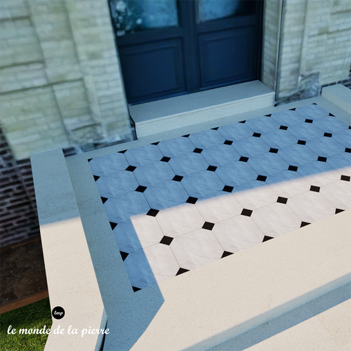 Détail d'un des visuels en 3D pour l'escalier et le perron d'un manoir