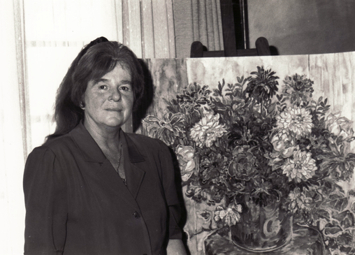 Bettina in the Solingen studio in the "Black House", 1992