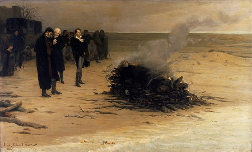 "The Funeral of Shelley" by Louis Édouard Fournier (1889)