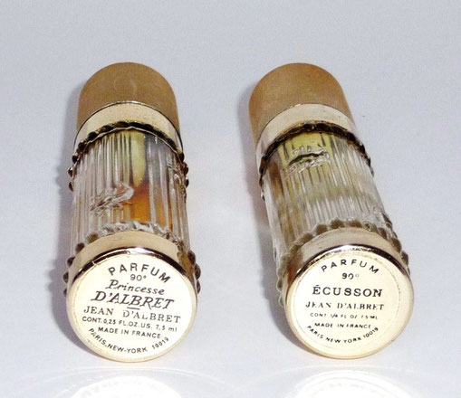 PRINCESSE D'ALBRET & ECUSSON  : PARFUM 7,5 ML - ETIQUETTES SOUS LES FLACONS