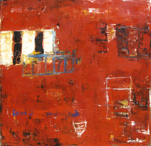 Bill Fisher, "Untitled Red," 2008, oil and cold wax on panel, 48 x 48 inches, $9,000