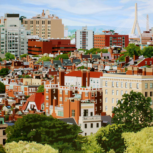 Andrew Woodward, "Beacon Hill Horizon," 2016, acrylic on canvas, 48 x 48 inches, $10,400