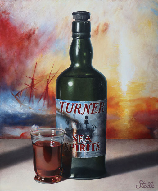 Ben Steele, "Turner Sea Spirits/Turner's Tonic," 2021, oil on canvas, 36 x 30 inches, $7,400
