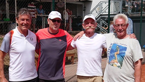 Herren 60 - Konkurrenz - die Halbfinalisten: Jochen Haugk / TC Rhynern - WTV (1.); Jörg Zieger / TC Molfsee (2.); Günther Barnstedt / TC Lütjenburg (3.) und Norbert Heinrich / TS Einfeld (4.)