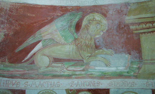 Castirla - Chapelle à fresques Saint-Michel - Le lion de Marc