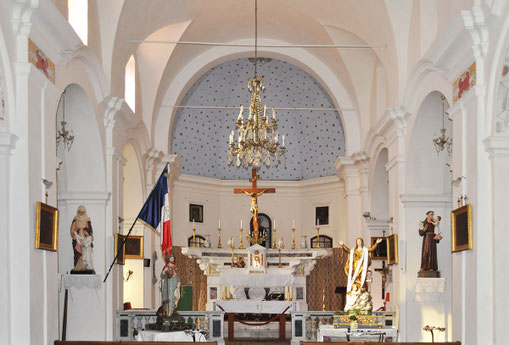 Aregno - Maître-autel daté 1715 (revers du tabernacle)