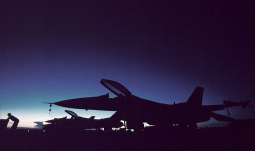 F-16s await the day, Kadena AB, Okinawa, Japan