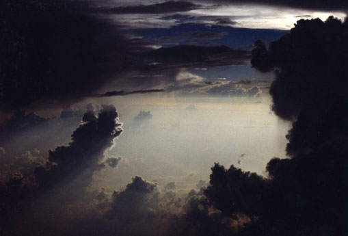 Summer thunderheads over the East China Sea.