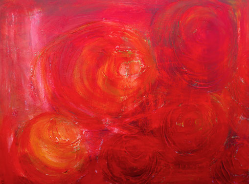 Rosenrot , Acryl auf Leinwand , 100 x 80 cm BNr. 251