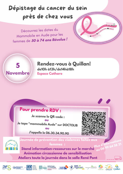 mammobile à Quillan - dépistage du cancer du sein
