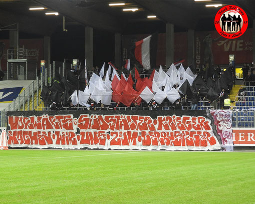 Die Fanszene der Südstädter präsentierte eine Sektorweite Choreo