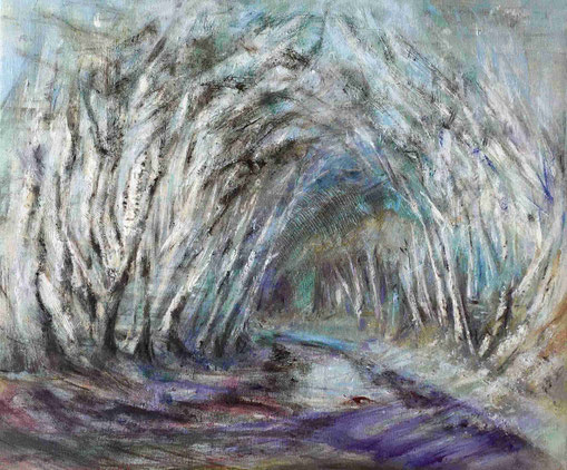 Birkenwald 01 - Acryl auf Leinwand - 50x60x4 - Heidemarie Franz