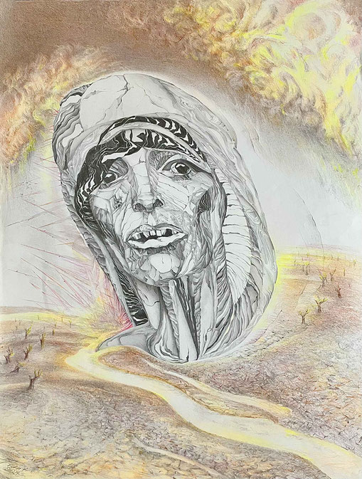 Elend - Zeichnung - 80x60 - Heidemarie Franz ©