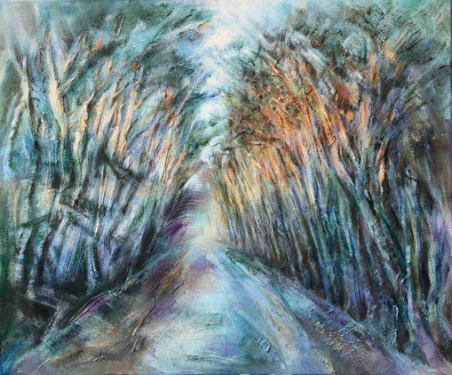 Birkenwald 02 - Acryl auf Leinwand - 50x60x4 - Heidemarie Franz