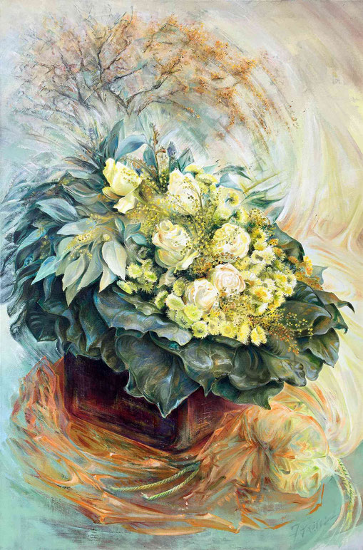 Jahreszeitenwechsel - Acryl/Öl auf Leinwand - Heidemarie Franz