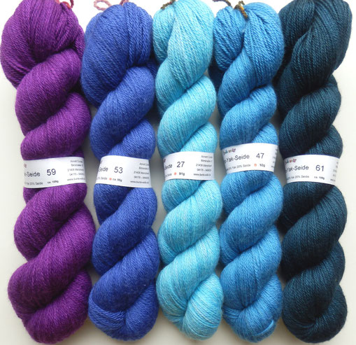 Merino-Yak-Seide Wolle handgefärbt