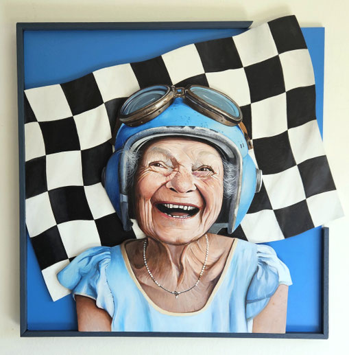 painting, peinture contemporaine, vive mamy, funny, couleurs, racing, fast & ride, série limitée