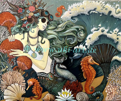 Wasserfrau, Acryl auf Leinwand 73 x 60 cm 