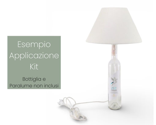 Una lampada bottiglia creata con il nostro kit portalampada e14 bianco