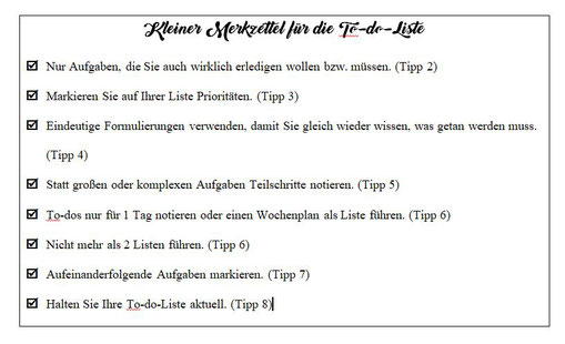 Merkzettel für die To-do-Liste