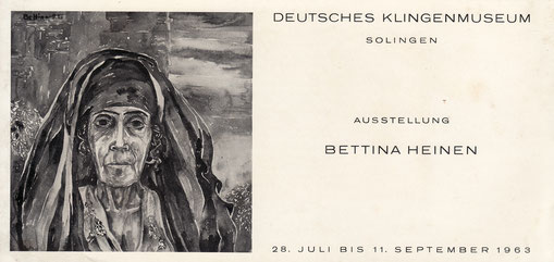 Invitation card for the exhibition in the German Blade Museum in Solingen, 1963    