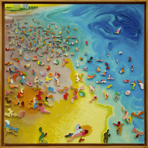 Plage médusée n°1, Format 85 X 85