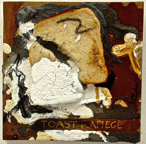 Toast, peinture, art, pain de mie, tranche