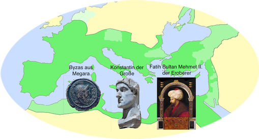 Drei Epochen der Stadt Istanbul; Byzanz, Römisches- u. Osmanisches Imperium