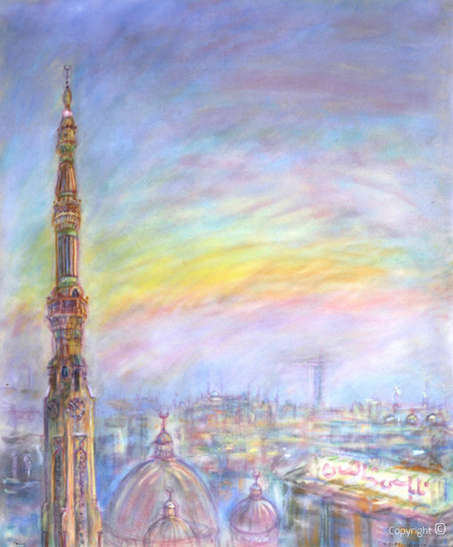 Amud Uwe Millies (1932-2008): Cairo bei Nacht, 1984