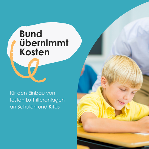 Bund übernimmt Kosten für den Einbau von festen Luftfilteranlagen an Schulen und Kitas