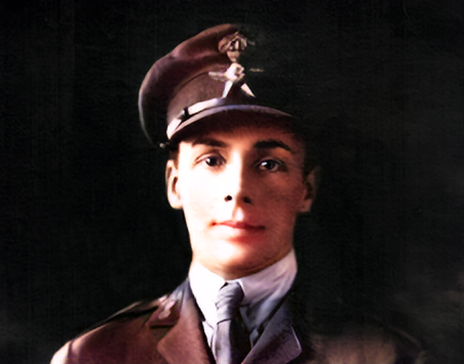 Quentin in uniform. Image courtesy of Debbie Nordeen & Meher Archives. Image trimmed & colourized by Anthony Zois.