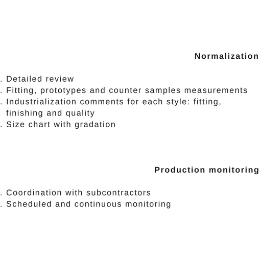 Standartization, Industrializations, Fitting, Counter-sample, Factory quality control