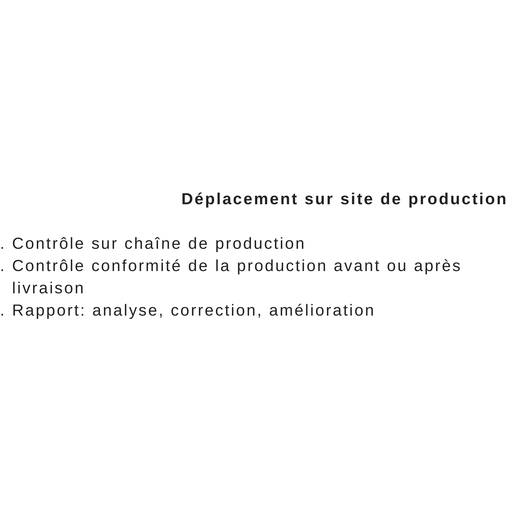 Déplacement sur site  de production mode et habillement / Contrôle qualité sur chaîne de production