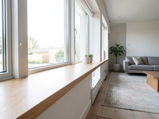 Holzfensterbank Ahorn Klar lackiert