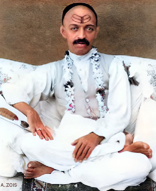  Shri Narayan Maharaj. Image colourized by Anthony Zois.
