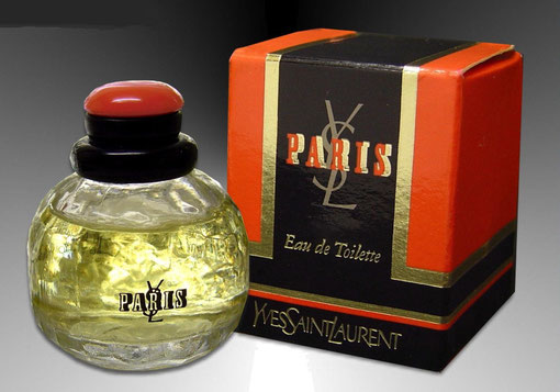 PARIS - EAU DE TOILETTE 7,5 ML - JOLI FLACON ROND FACETTE AVEC BOUCHON NOIR ET CORAIL EN PLASTIQUE