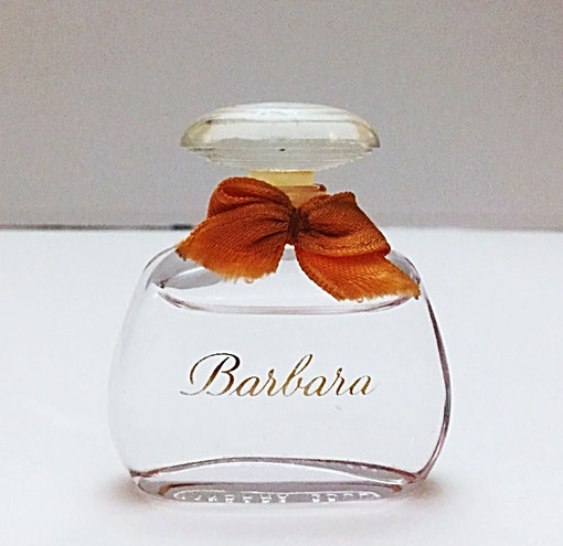 BARBARA GOULD : BARBARA - FLACON 1ère TAILLE ORNE D'UN NOEUD EN TISSUS ORANGE