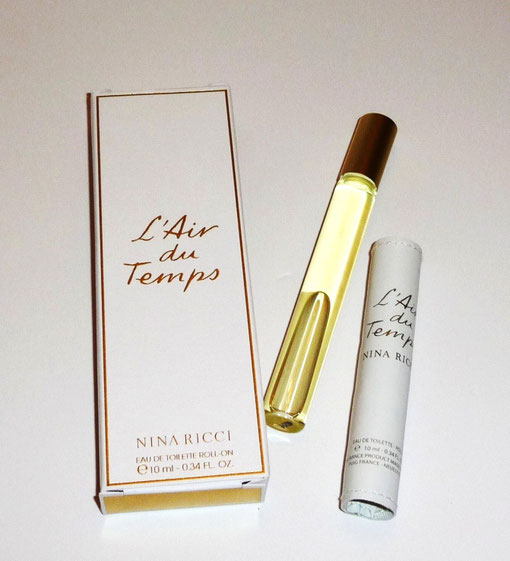 L'AIR DU TEMPS - ROLL'ON EAU DE TOILETTE SANS ALCOOL, AVEC ETUI BLANC ET BOÎTE BLANCHE