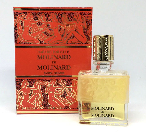 MOLINARD - MOLINARD : FLACON 1ère TAILLE EAU DE TOILETTE 7,5 ML : FLACON EN VERRE DEPOLI SIGNE LALIQUE