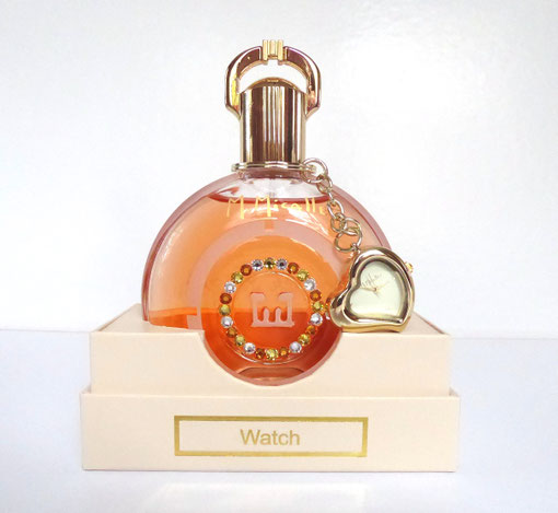 SUPERBE FLACON "WATCH"  50 ML - ORNE DE CRISTAUX DE SVAROWSKI ET ACCOMPAGNE D'UNE MONTRE