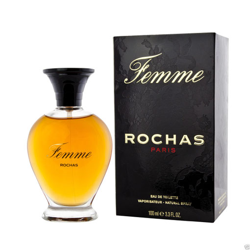 ROCHAS - FEMME : VAPORISATEUR EAU DE TOILETTE 100 ML - AVEC BOUCHON NOIR PLASTIQUE,  SERIGRAPHIE DOREE,  PRESENTATION ACTUELLE