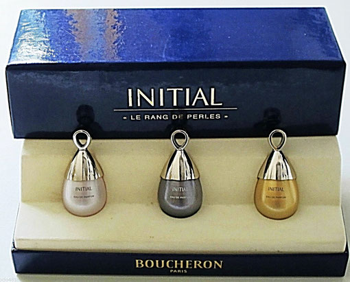 INITIAL - JOLI COFFRET DE 3 MINIATURES EN FORME DE PERLES : "LE RANG DE PERLES"