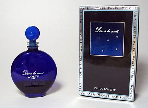 DANS LA NUIT : EAU DE TOILETTE - MINIATURE DITE "MONTRE" AVEC SERIGRAPHIE BLANCHE - BOÎTE IDENTIQUE A LA PRECEDENTE PHOTO