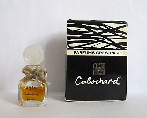 CABOCHARD - MINIATURE PARFUM - BOUCHON PLASTIQUE BLANC AVEC NOEUD EN VELOURS