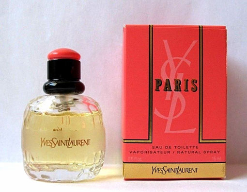 PARIS - VAPORISATEUR EAU DE TOILETTE 15 ML - BOUCHON PLASTIQUE NOIR ET CORAIL : MINIATURE IDENTIQUE A LA PHOTO PRECEDENTE