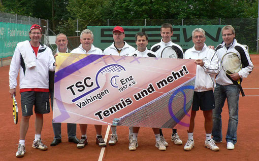 Das erfolgreiche Team: Joachim Stauss, Heinz Heidbüchel (Sportwart), Günther Herkommer, Holger Köppl, Uwe Faeseler, Uli Maurer, Roland Baumgartner, Ingo Ermold (v.l.) ; nicht auf dem Bild: Siegfried Greiner, Vasil Barbunopulos, Rudi Stoklossa