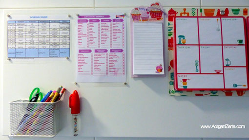 Coloca el calendario, horario y otras listas en un tablón magnético a la vista - www.AorganiZarte.com
