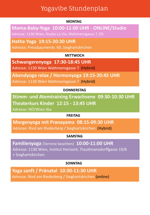 aktueller WochenStundenplan