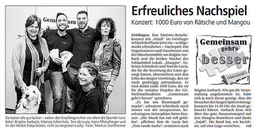 Pressebericht vom 25.01.2012 aus der Geislinger Zeitung