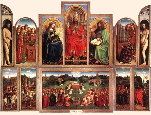 Retablo del Cordero Místico.Jan van Eyck 1432. Gante